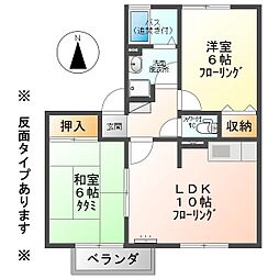 アスティオンB 2LDKの間取図画像