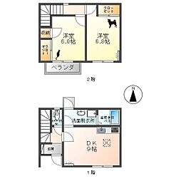 コンフォルターブル清水E棟 2DKの間取図画像