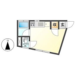 あかつき荘 ワンルームの間取図画像