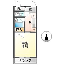 グレース天神 1Kの間取図画像
