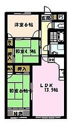大和ヒルズ 3LDKの間取図画像