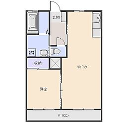 レクセルオナイC 1LDKの間取図画像