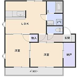 ピュア1 2LDKの間取図画像