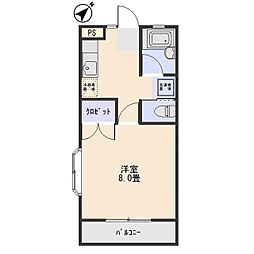 リベルテ 1Kの間取図画像