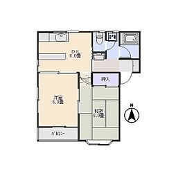 シティーハイツA 2DKの間取図画像