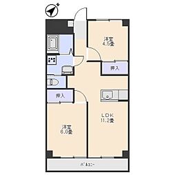 シェモワ前橋 2LDKの間取図画像