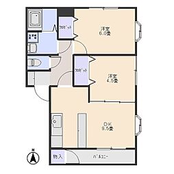 エトワールB 2DKの間取図画像