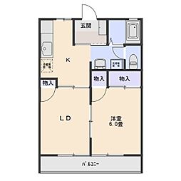 ハイツ大利根2 1LDKの間取図画像