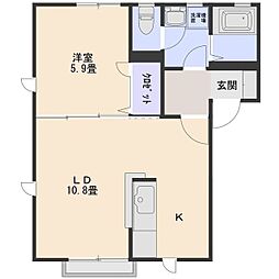 ホクレアの丘C 1LDKの間取図画像