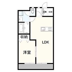 ＭＫＳ江木ハイツ 2階1LDKの間取り
