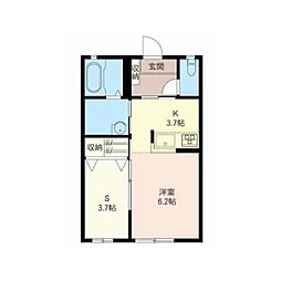 マストライフ高崎上大類B 1LDKの間取図画像