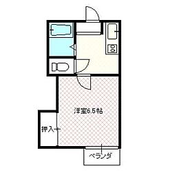 シティーハイツサンドーム 1Kの間取図画像