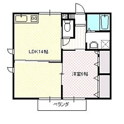 コージーコートB 2DKの間取図画像
