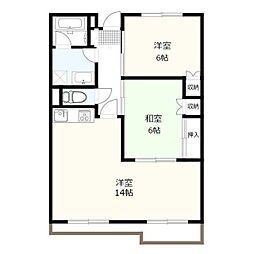 小見マンション 2LDKの間取図画像