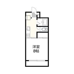 センターヴィレッヂ2 1Kの間取図画像