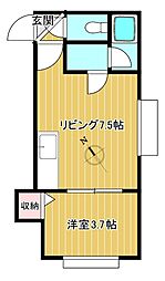 ライラックコート 1DKの間取図画像