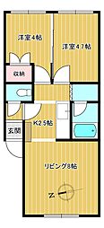 メイプルハウス 2LDKの間取図画像