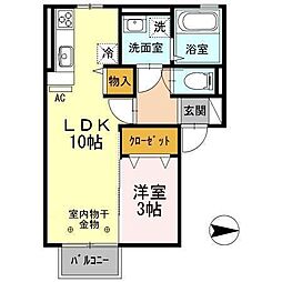 iP 1LDKの間取図画像
