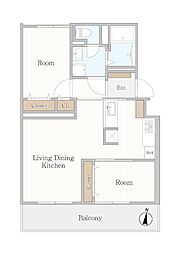 大久保マンション 2LDKの間取図画像