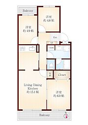 コープ野村高島平 3LDKの間取図画像