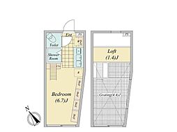 GRANDE赤塚 ワンルームの間取図画像