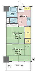 福寿マンション 2Kの間取図画像