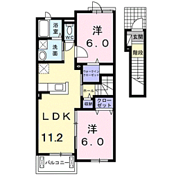 イーストオーブ2 2LDKの間取図画像