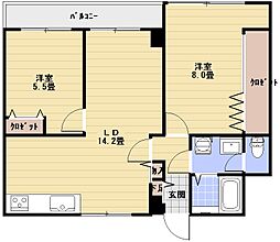 サングランドハイツ 2LDKの間取図画像