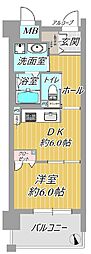 エイジングコート琵琶湖プレミアビュー 1DKの間取図画像