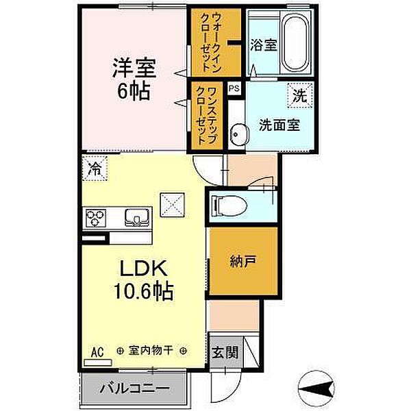 スヴァーラ新井田 103｜青森県八戸市大字新井田字常光田(賃貸アパート1LDK・1階・48.34㎡)の写真 その2