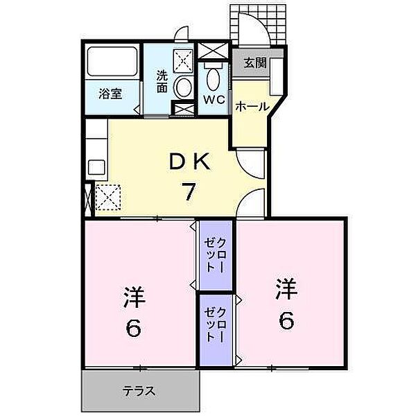 バードタイニー 103｜青森県八戸市南白山台1丁目(賃貸アパート2DK・1階・44.34㎡)の写真 その2