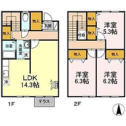 十日市アパート 3LDKの間取図画像