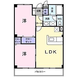 インフィニート 2階2LDKの間取り