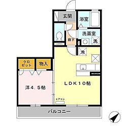 ホワイトガーデン 1LDKの間取図画像