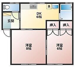 サンハイム 2DKの間取図画像