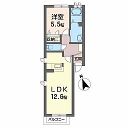 エスポワール 1LDKの間取図画像