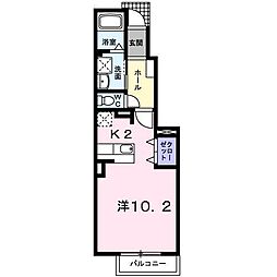 アートツリー 1Kの間取図画像