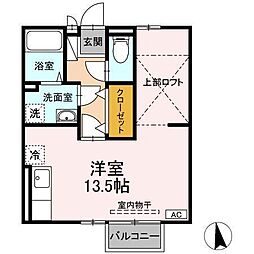 セジュール石堂 ワンルームの間取図画像