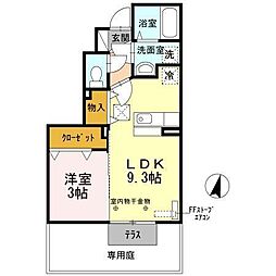 グランツC 1LDKの間取図画像