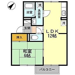 セジュール沢里1 1LDKの間取図画像