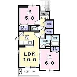 ガーデンセレナ2 2LDKの間取図画像