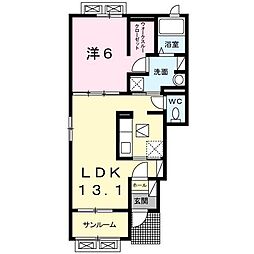 セイバリー.E2 1LDKの間取図画像