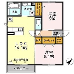 ブランシェールB 2LDKの間取図画像