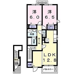 ソレイユメゾン 2LDKの間取図画像