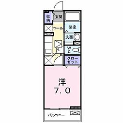 ヒルズ松風 1Kの間取図画像