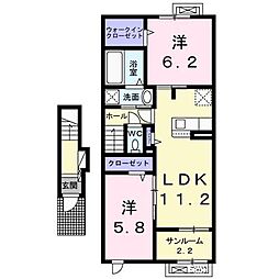 オリーブ.N 2LDKの間取図画像