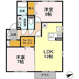 ザ・ギャラリーF 2LDKの間取図画像
