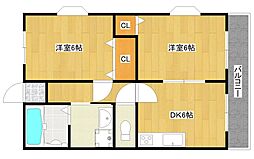 ビラ・デスタ 2DKの間取図画像