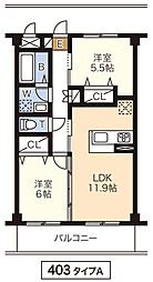 ライブリーミナミカセ 2LDKの間取図画像