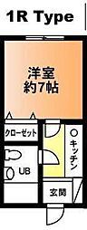 ティアラレジデンス 1Kの間取図画像